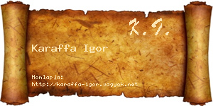 Karaffa Igor névjegykártya